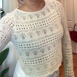 Cream Knit Sweater Size Small